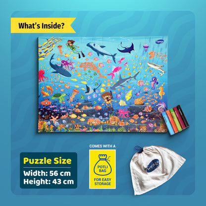 Find The Character| Aqua Animals! Ocean Life| 30 Pieces Floor Puzzle