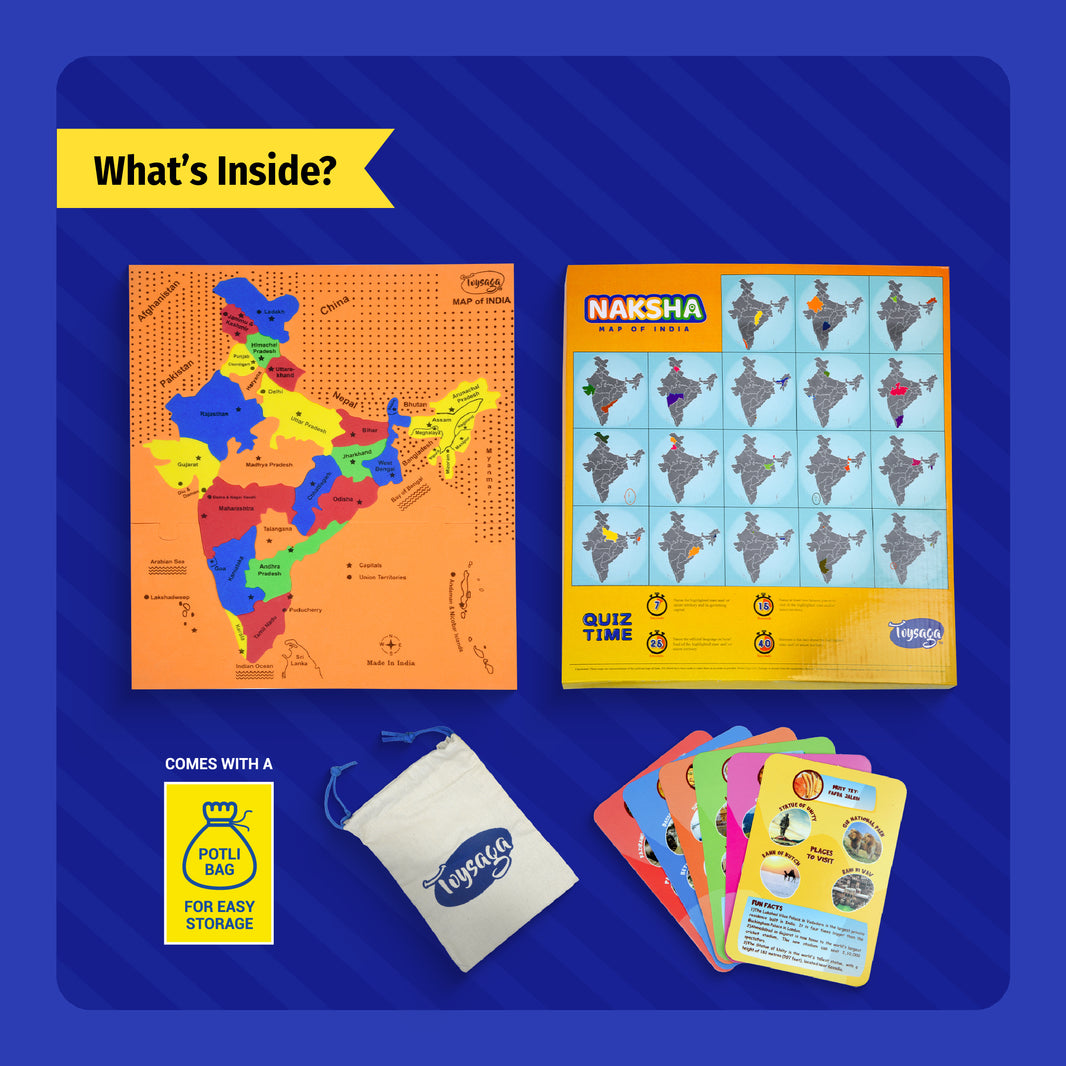 Naksha | Map of India| 36 Informational States & UTs Trump Flash Cards