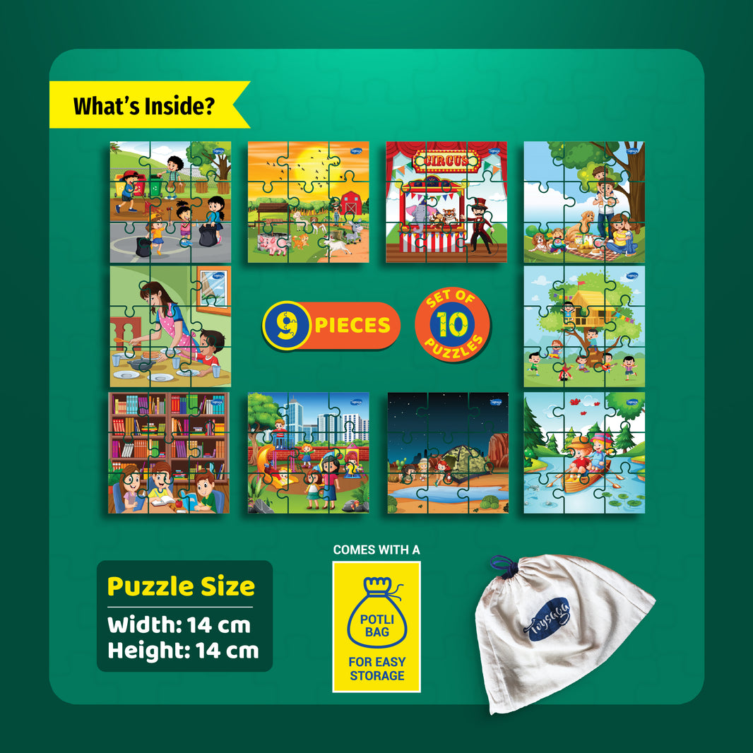 I have Grown Up | Set of 10 Jigsaw Puzzles (9 Pieces)