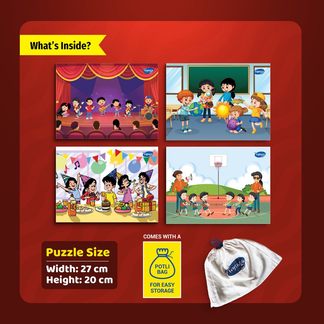 I Can Solve On My Own | School Fun | Set of 4 Jigsaw Puzzles