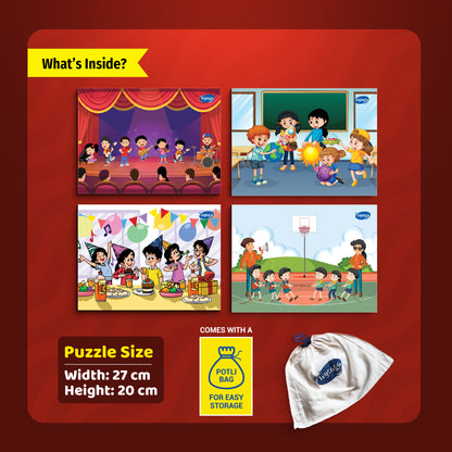 I Can Solve On My Own | School Fun | Set of 4 Jigsaw Puzzles
