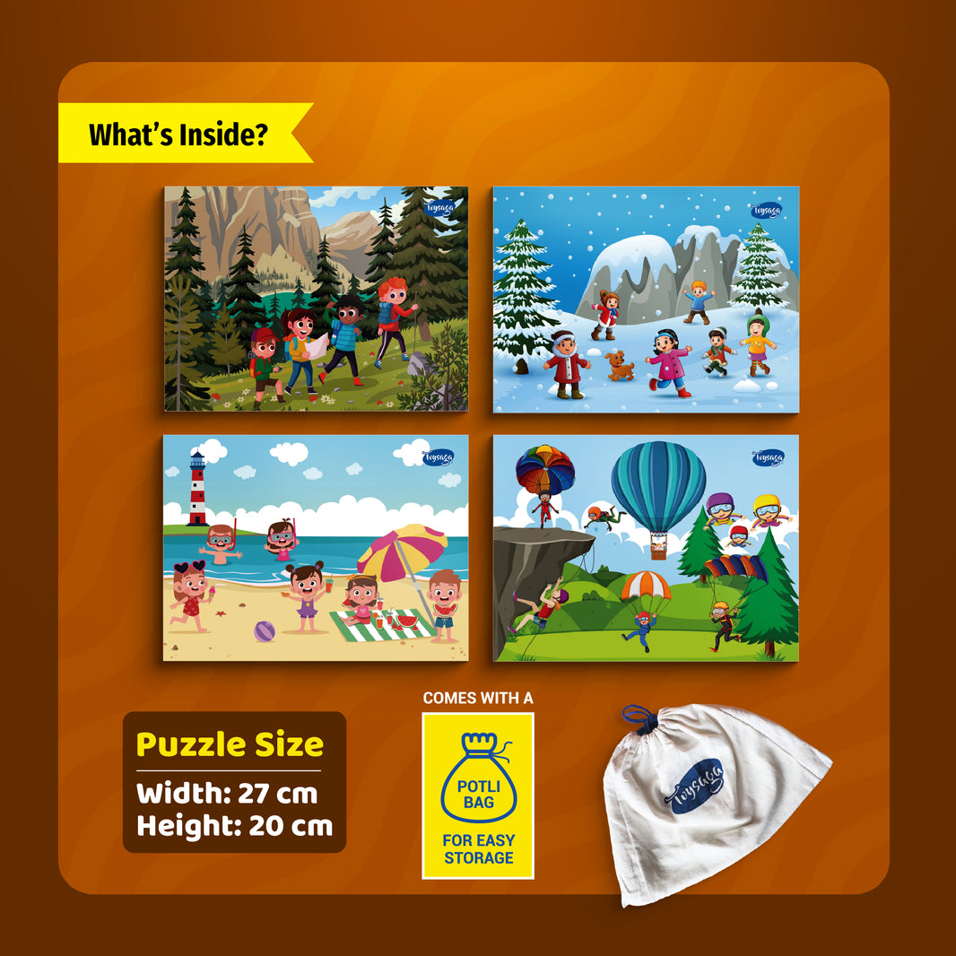 I Can Solve On My Own | Vacation Adventures | Set of 4 Jigsaw Puzzles