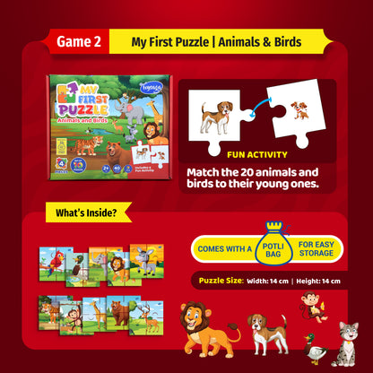 Early Learning Puzzles & Flashcards Fun (Set of 3 Educational Toys)