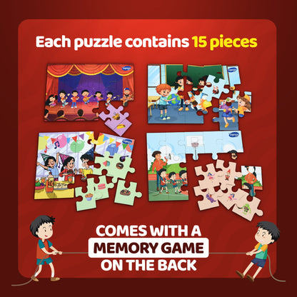 I Can Solve On My Own | School Fun | Set of 4 Jigsaw Puzzles