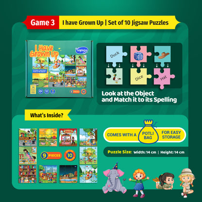 Early Learning Puzzles & Flashcards Fun (Set of 3 Educational Toys)