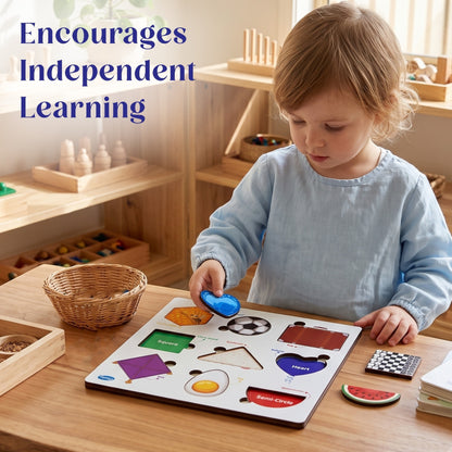 Toysaga Peek & Place Wooden Shapes & Colors Puzzle for Kids with 4 Learning Activities