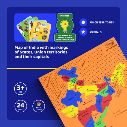 Naksha | Map of India| 36 Informational States & UTs Trump Flash Cards