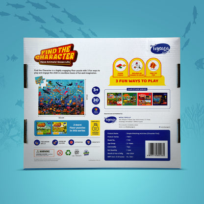 Find The Character| Aqua Animals! Ocean Life| 30 Pieces Floor Puzzle