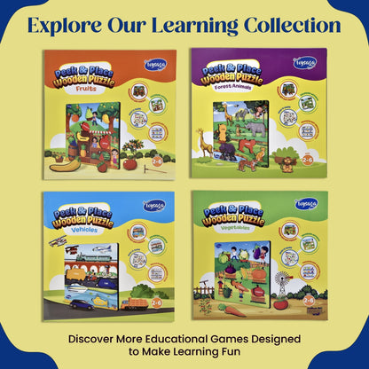 Toysaga Peek & Place Wooden Shapes & Colors Puzzle for Kids with 4 Learning Activities