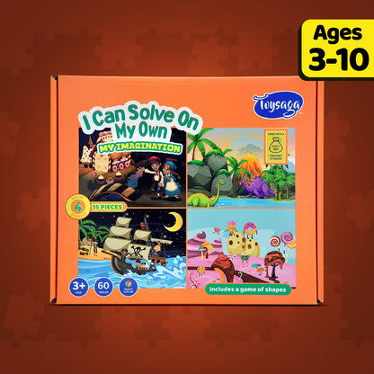 I Can Solve On My Own | My Imagination | Set of 4 Jigsaw Puzzles
