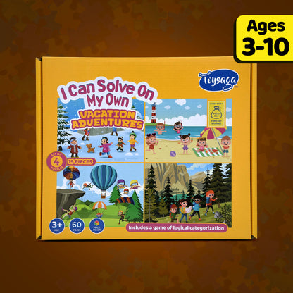 I Can Solve On My Own | Vacation Adventures | Set of 4 Jigsaw Puzzles