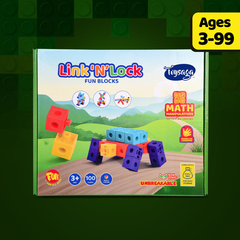 Link 'N' Lock Fun Blocks| 100 Building Blocks – MITULITOYS LLP