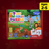 My First Puzzle| Animals & Birds| Set of 10 Jigsaw Puzzles (4 Pieces)