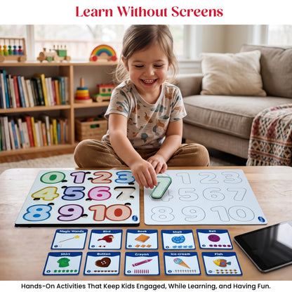 Toysaga Peek & Place Wooden Number Educational Puzzle for Kids with 4 Learning Activity