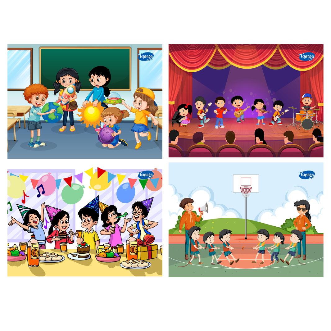 I Can Solve On My Own | School Fun | Set of 4 Jigsaw Puzzles