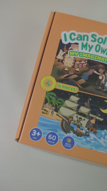 I Can Solve On My Own | My Imagination | Set of 4 Jigsaw Puzzles